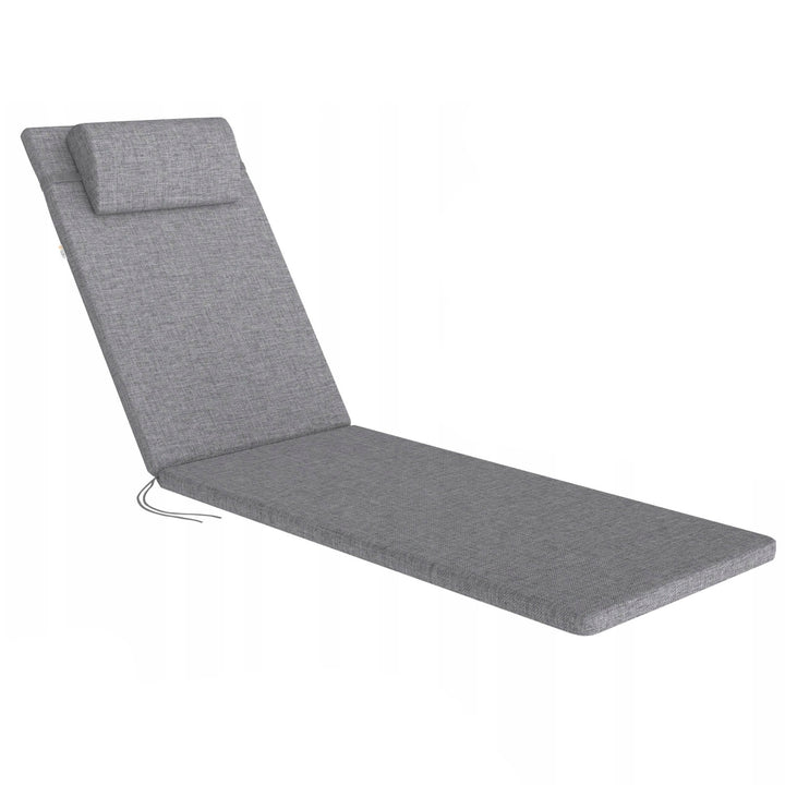 Kussen voor ligstoel Madera, kleur grijs, stof S-550 melange, afmetingen 190 x 55 cm, bevestiging met elastische band, waterafstotend, melange S-23