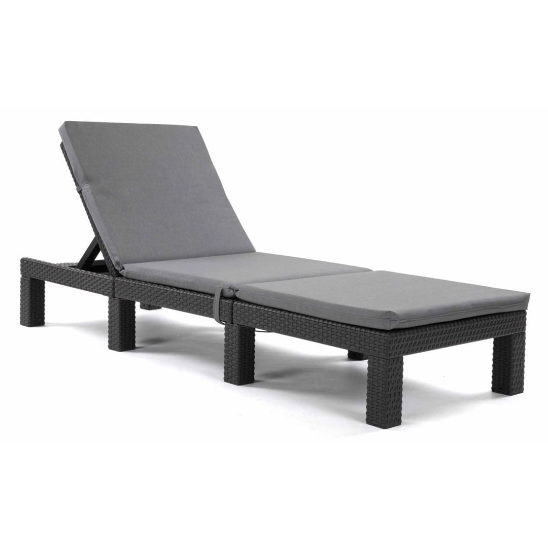 Kussen voor ligstoel Daytona, kleur grijs, stof S-550 Melange, afmetingen 192 x 64 cm, bevestiging met elastische band, waterafstotend, Melange S-23