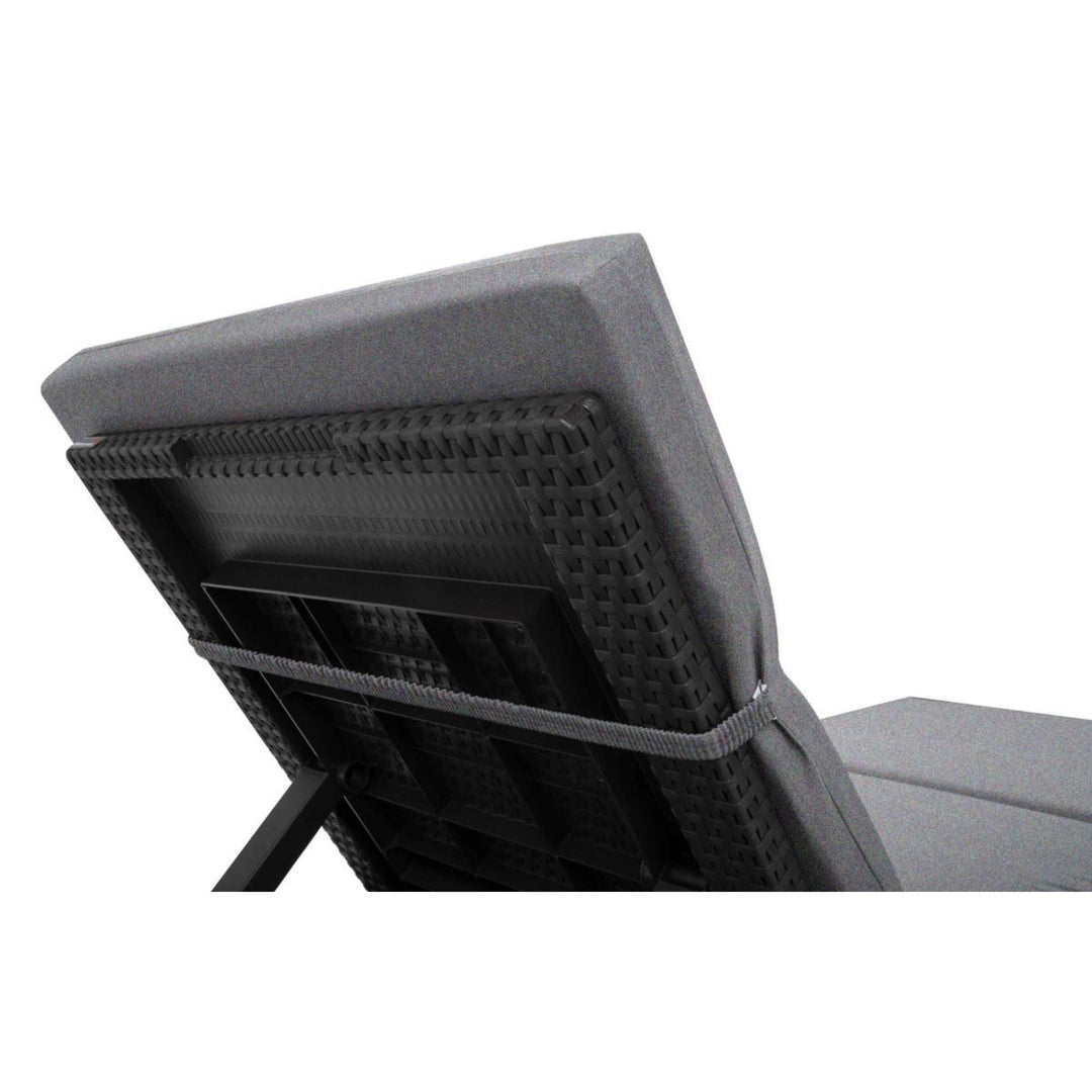 Kussen voor ligstoel Daytona, kleur grijs, stof S-550 Melange, afmetingen 192 x 64 cm, bevestiging met elastische band, waterafstotend, Melange S-23