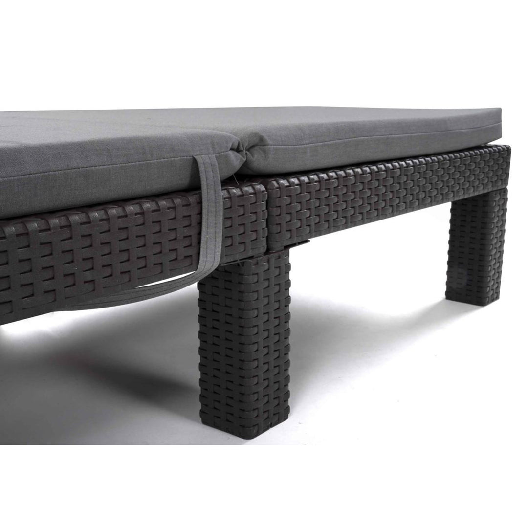 Kussen voor ligstoel Daytona, kleur grijs, stof S-550 Melange, afmetingen 192 x 64 cm, bevestiging met elastische band, waterafstotend, Melange S-23