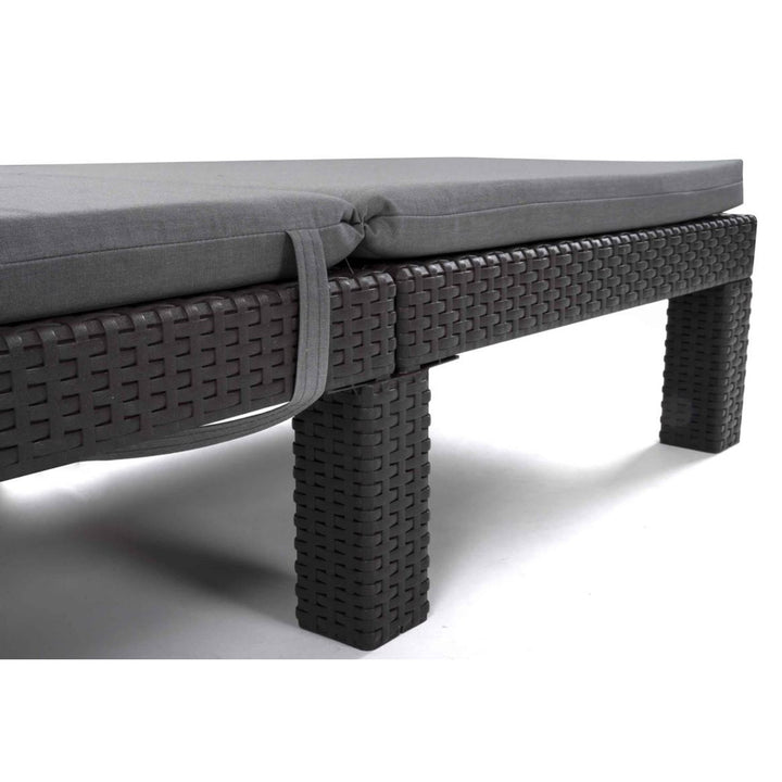 Kussen voor ligstoel Daytona, kleur grijs, stof S-550 Melange, afmetingen 192 x 64 cm, bevestiging met elastische band, waterafstotend, Melange S-23