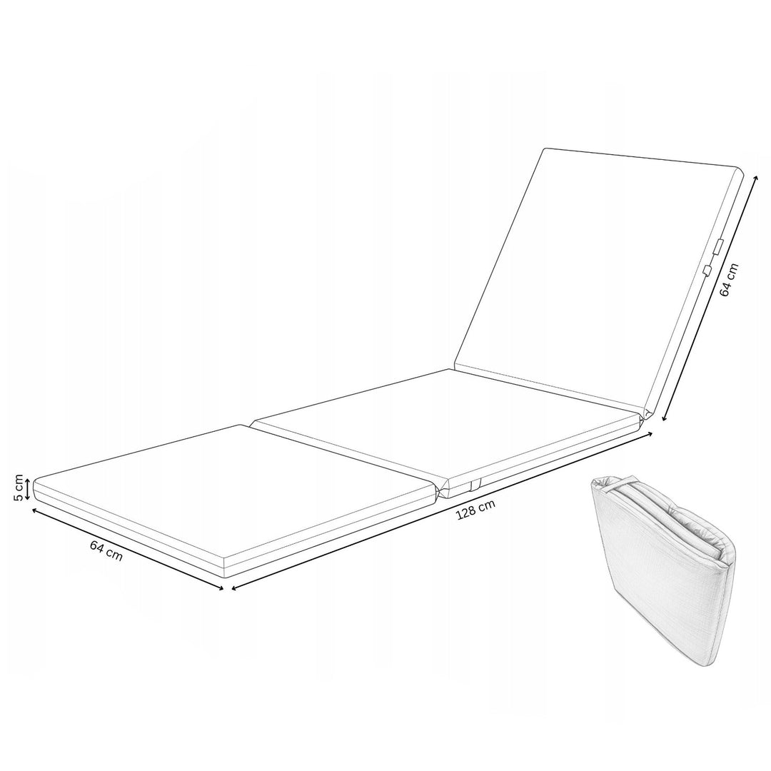 Kussen voor ligstoel Daytona, kleur grijs, stof S-550 Melange, afmetingen 192 x 64 cm, bevestiging met elastische band, waterafstotend, Melange S-23
