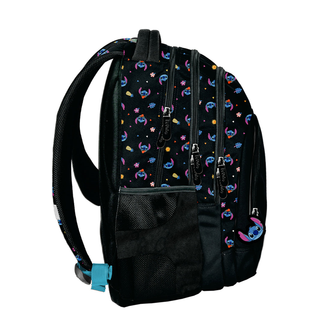 Stitch Paso-schoolset, rugzak met drie vakken, laptopvak en verstevigde bodem, etui met elastieken voor schoolspullen, schoenenzak die op de rug kan worden gedragen, DS26MM