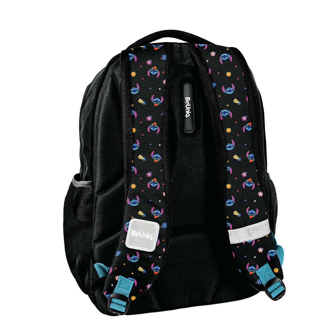 Stitch Paso-schoolset, rugzak met drie vakken, laptopvak en verstevigde bodem, etui met elastieken voor schoolspullen, schoenenzak die op de rug kan worden gedragen, DS26MM