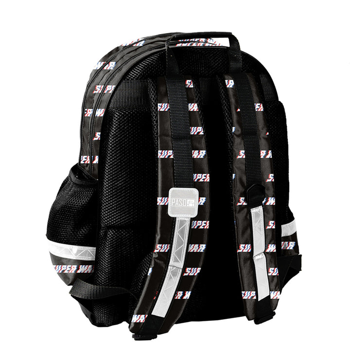 Captain America Paso-schoolset, rugzak met twee vakken, reflecterende elementen en verstevigde rug, etui zonder inhoud en met vakjes voor schrijfgerei, schoenenzak die op de rug kan worden gedragen, AV26KK