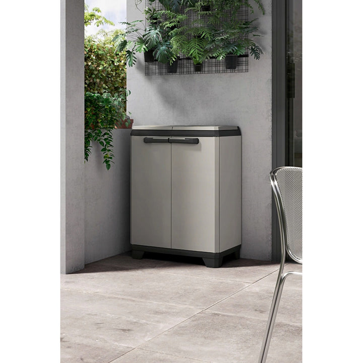 Afvalbak Keter Planet, inhoud 2x110 l, kleur grijs, 68x39x92 cm, 246640