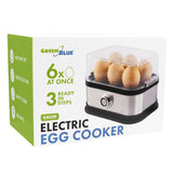 GreenBlue automatische eierkoker, vermogen 200 W, voor maximaal 6 eieren, maatbeker, 220-240 V~, 50/60 Hz, GB359