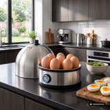 GreenBlue roestvrijstalen eierkoker, vermogen 200 W, voor maximaal 7 eieren, maatbeker, 220-240 V~, 50/60 Hz, GB357