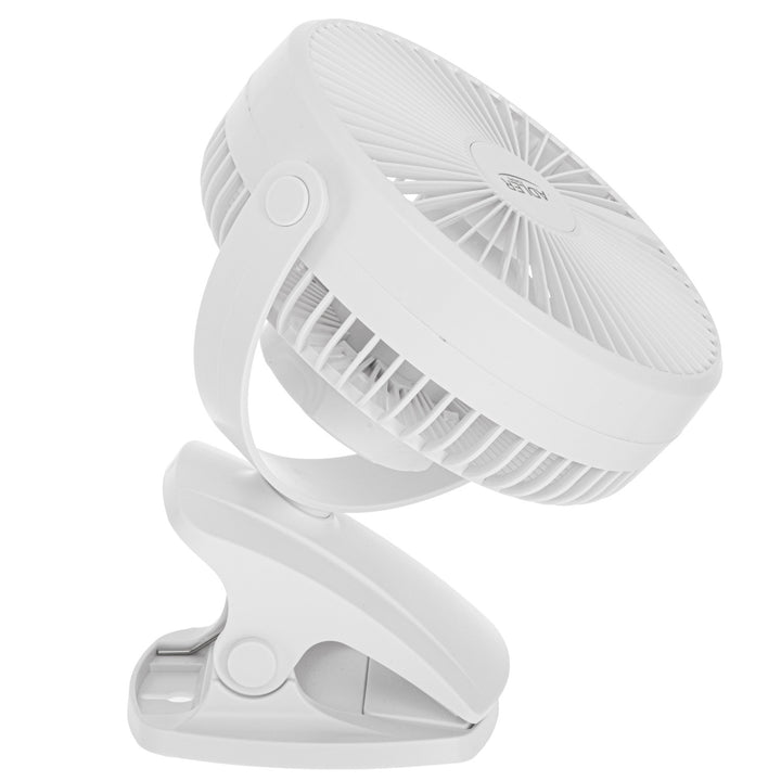Burea ventilator met klem, oplaadbaar, 15,5 cm, 360° draaibaar, USB-C, Adler