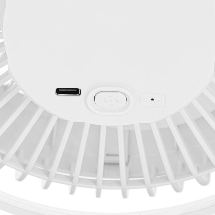 Burea ventilator met klem, oplaadbaar, 15,5 cm, 360° draaibaar, USB-C, Adler