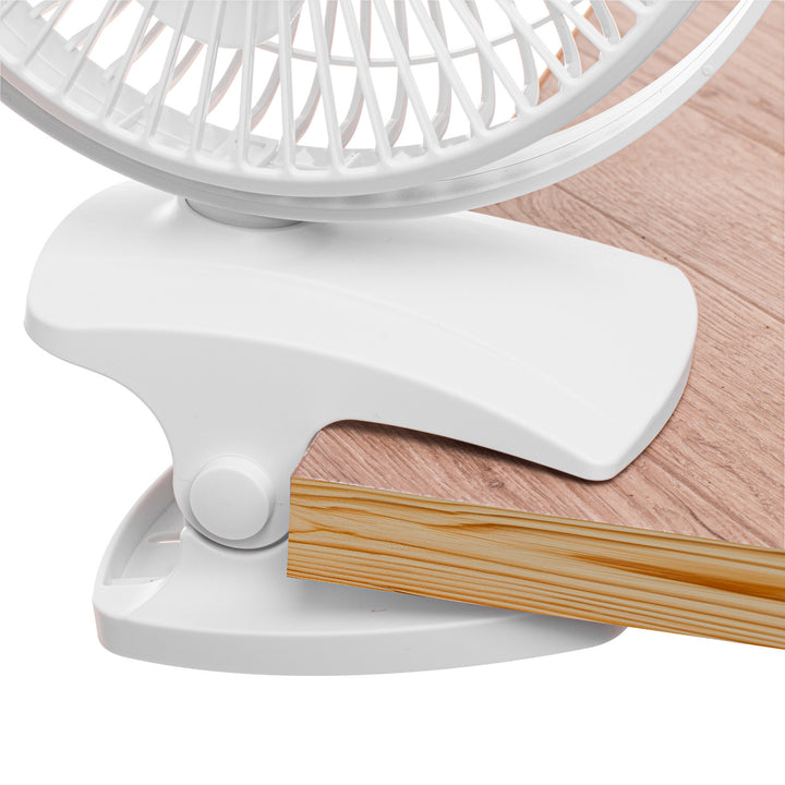 Burea ventilator met klem, oplaadbaar, 15,5 cm, 360° draaibaar, USB-C, Adler