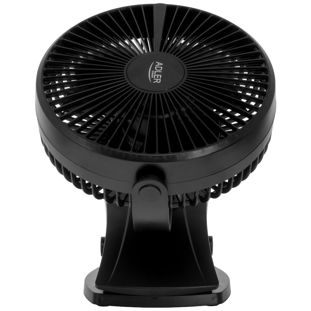 Burea ventilator met klem, oplaadbaar, 15,5 cm, 360° draaibaar, USB-C, Adler
