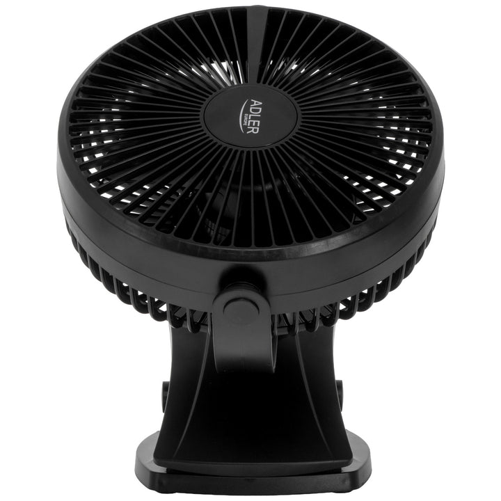 Burea ventilator met klem, oplaadbaar, 15,5 cm, 360° draaibaar, USB-C, Adler
