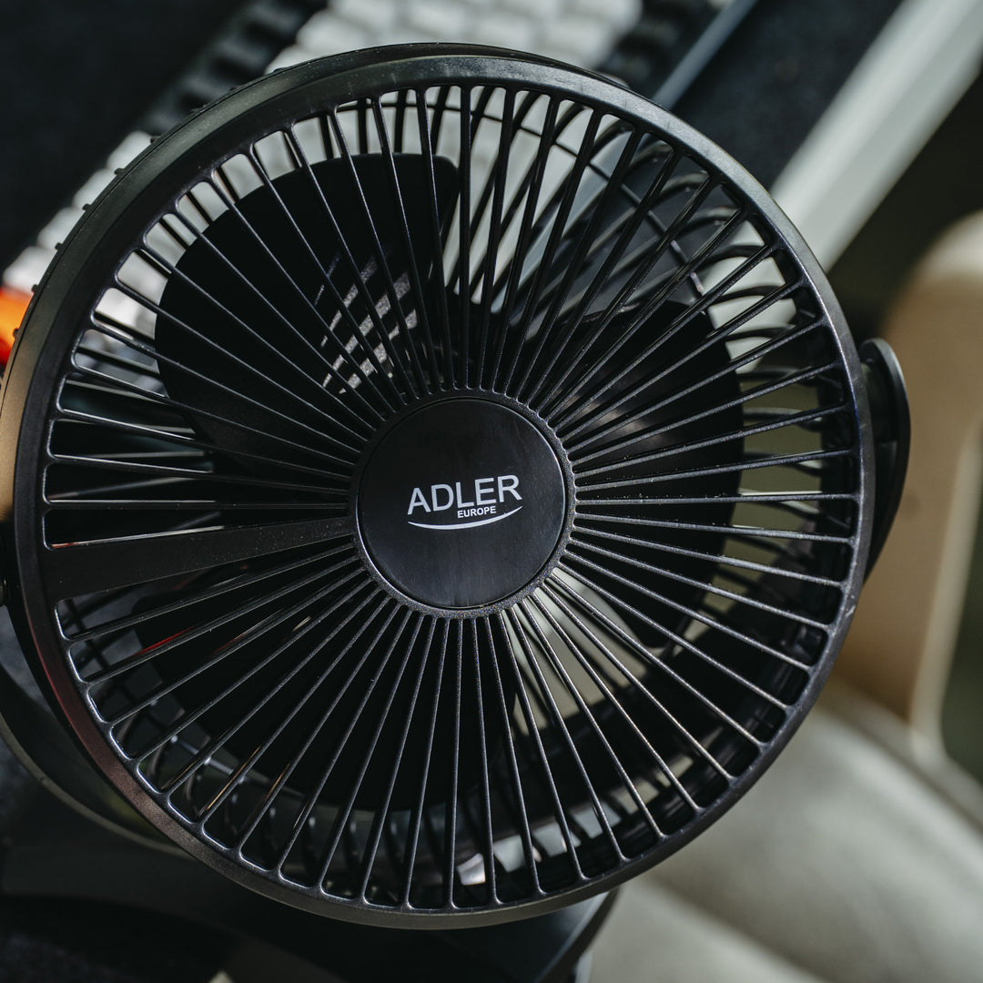 Burea ventilator met klem, oplaadbaar, 15,5 cm, 360° draaibaar, USB-C, Adler
