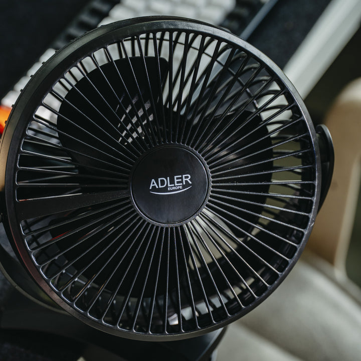 Burea ventilator met klem, oplaadbaar, 15,5 cm, 360° draaibaar, USB-C, Adler