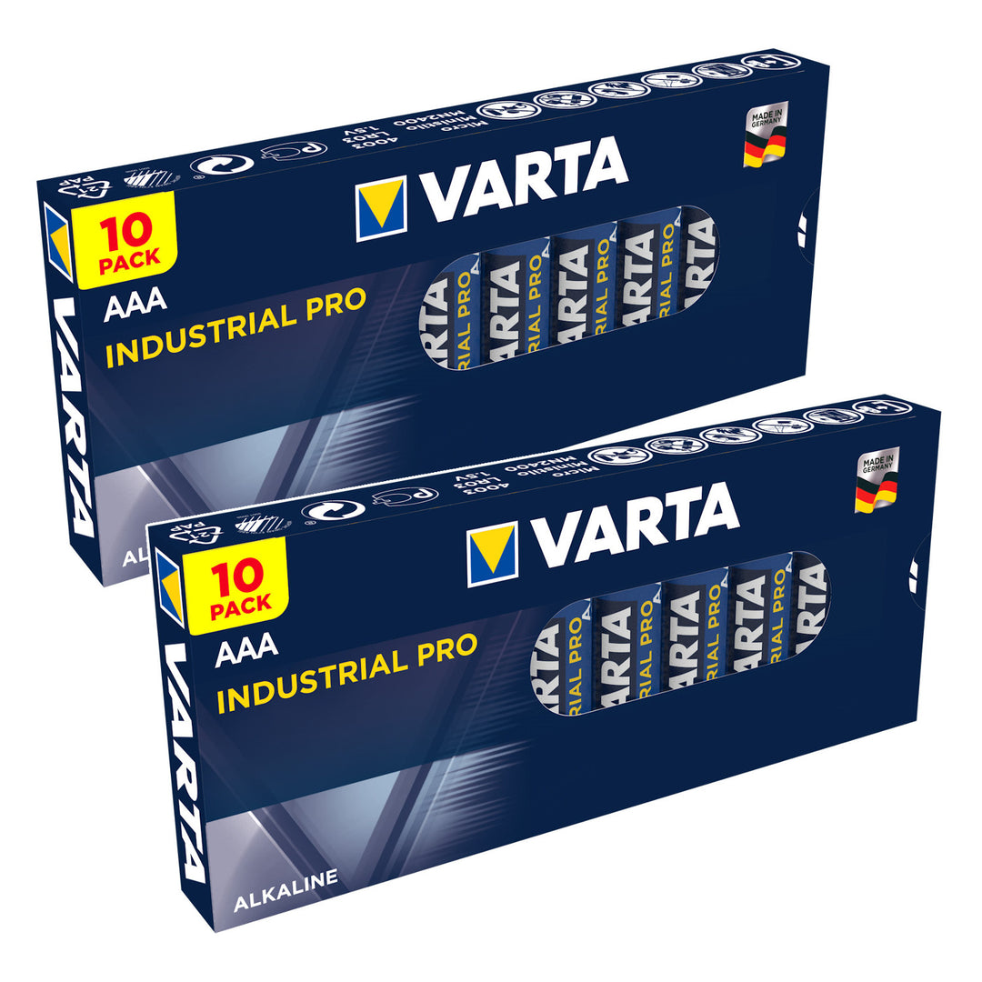 20 stuks R-03 LR03 AAA-alkalinebatterijen van Varta Industrial 4003