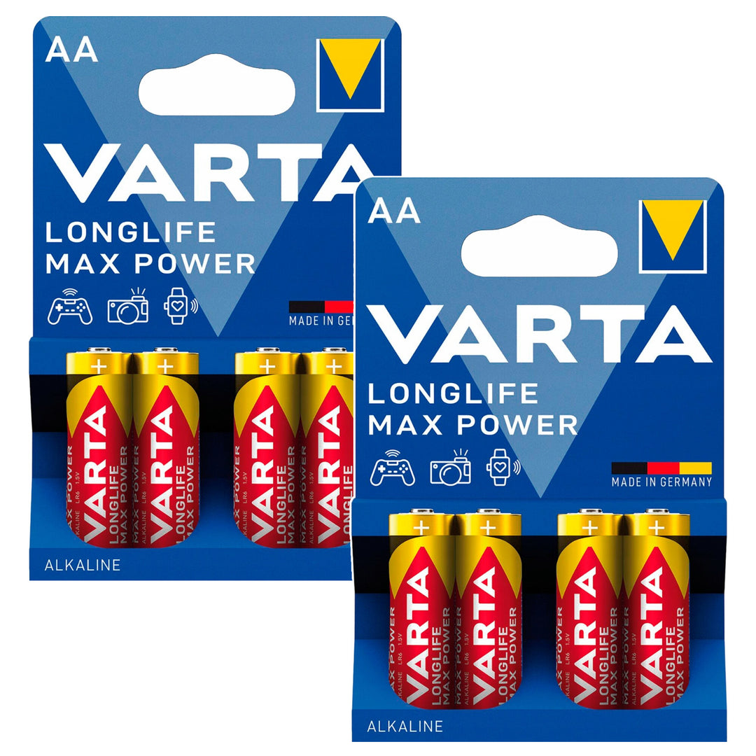 8x R-06-batterij R06 AA 1,5 V alkaline R-06 Longlife Max Power Varta