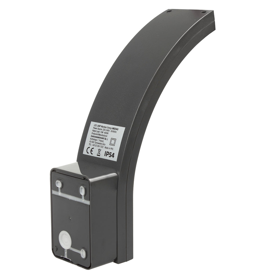 Maclean LED-gevellamp, 800 lm, 10 W, lichtkleur: natuurlijk wit (4000 K), kleur: grijs, MCE343 GR, 2 stuks