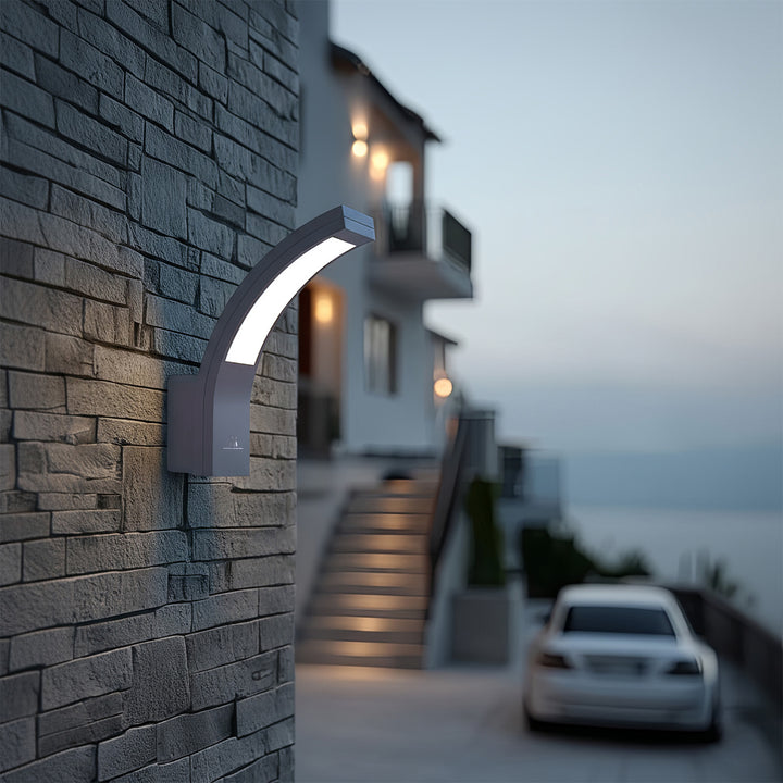 Maclean LED-gevellamp, 800 lm, 10 W, lichtkleur: natuurlijk wit (4000 K), kleur: grijs, MCE343 GR, 2 stuks
