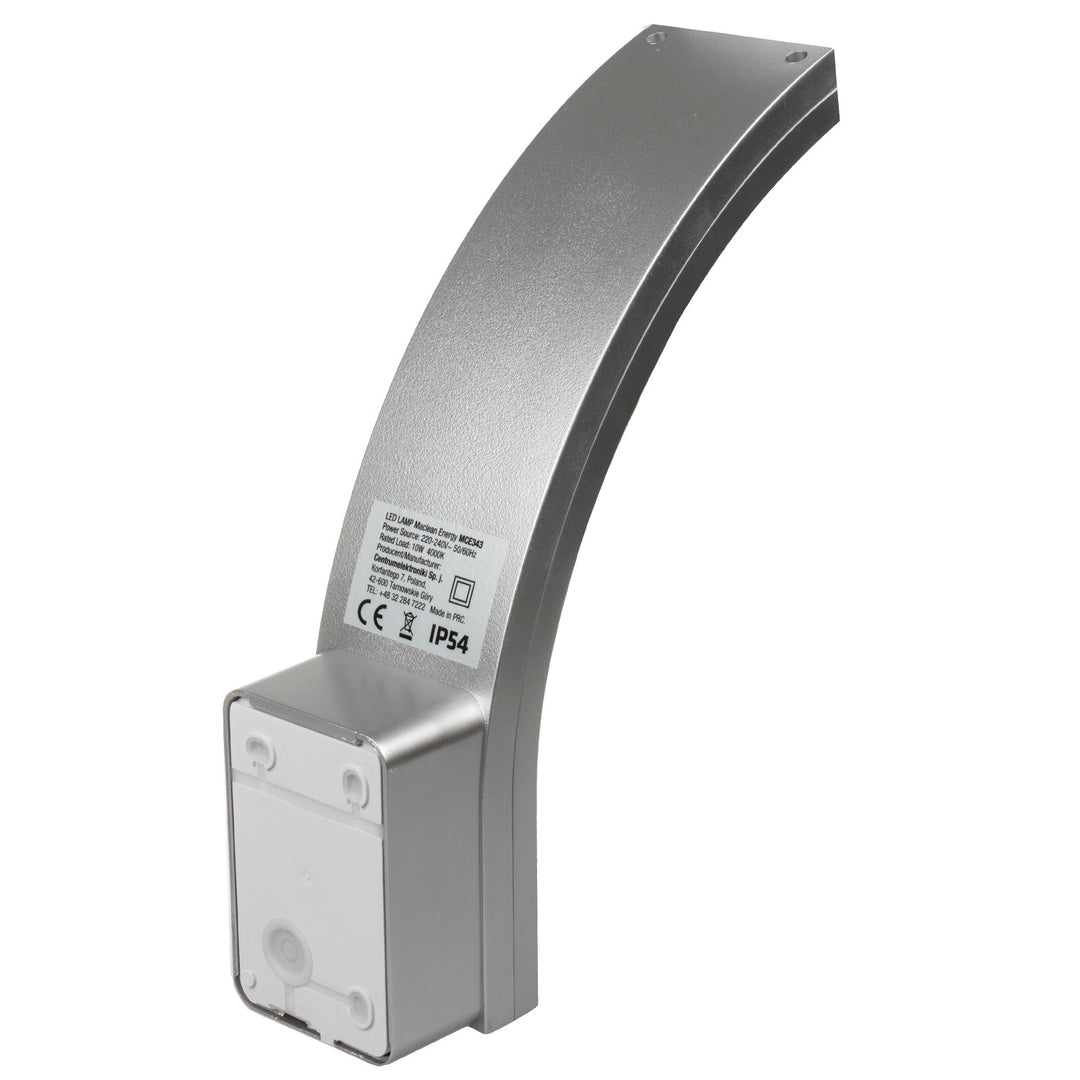 Maclean LED-gevellamp, 800 lm, IP54, 10 W, natuurlijke witte lichtkleur (4000 K), zilverkleurig, MCE343 SV, 2 stuks