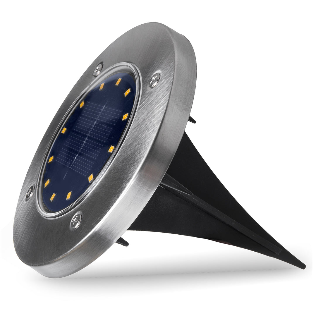 Maclean IP44 LED-tuinlamp op zonne-energie, 12 SMD-leds, 4000K, Ni-MH 600 mAh, 0,7 W, MCE318, 4 stuks