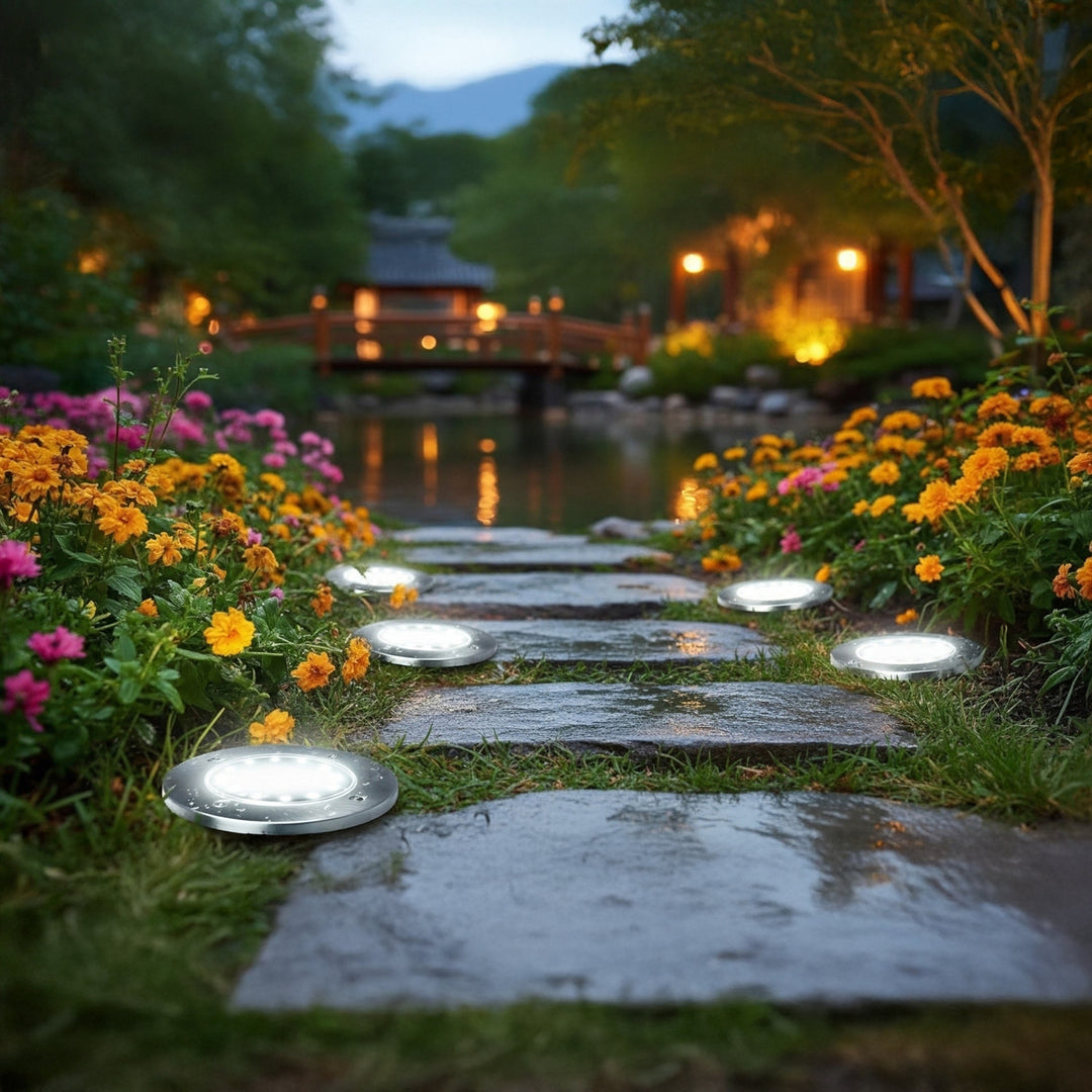 Maclean IP44 LED-tuinlamp op zonne-energie, 12 SMD-leds, 4000K, Ni-MH 600 mAh, 0,7 W, MCE318, 4 stuks