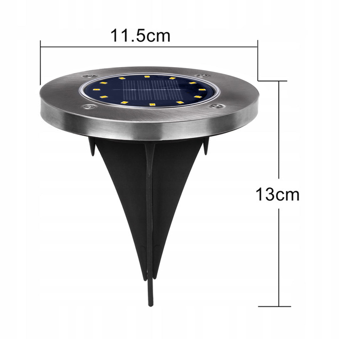 Maclean IP44 LED-tuinlamp op zonne-energie, 12 SMD-leds, 4000K, Ni-MH 600 mAh, 0,7 W, MCE318, 4 stuks