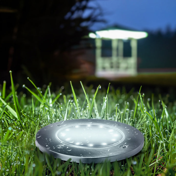 Maclean IP44 LED-tuinlamp op zonne-energie, 12 SMD-leds, 4000K, Ni-MH 600 mAh, 0,7 W, MCE318, 4 stuks