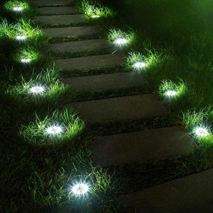 Maclean IP44 LED-tuinlamp op zonne-energie, 12 SMD-leds, 4000K, Ni-MH 600 mAh, 0,7 W, MCE318, 4 stuks