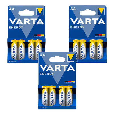 12 stuks R-06 LR06 AA 1,5 V Varta Energy alkalinebatterijen