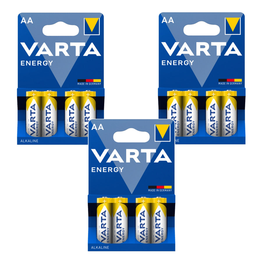 12 stuks R-06 LR06 AA 1,5 V Varta Energy alkalinebatterijen