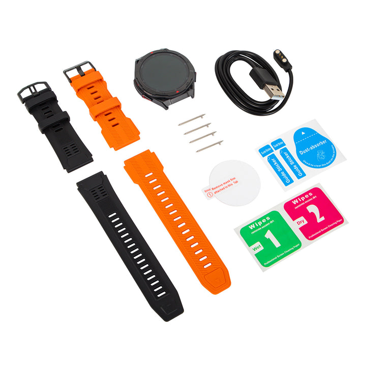 BLOW X14 Pro smartwatch, 1,43-inch AMOLED-scherm, 490 mAh-batterij, GPS, 4 GB RAM en 256 MB opslagruimte, gezondheidsfuncties, 2 kleuren bandjes, 89-016#