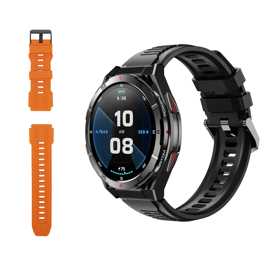 BLOW X14 Pro smartwatch, 1,43-inch AMOLED-scherm, 490 mAh-batterij, GPS, 4 GB RAM en 256 MB opslagruimte, gezondheidsfuncties, 2 kleuren bandjes, 89-016#
