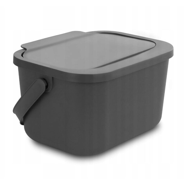 Bioafvalbak, inhoud 4,5 liter, grijs, Mini Bini + 5x Practic-koolstoffilter
