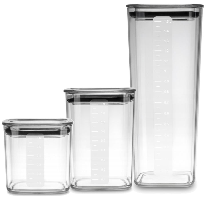 Practic-keukendozen voor losse producten, inhoud 0,6 l, 0,9 l, 1,5 l, deksels met afdichting,