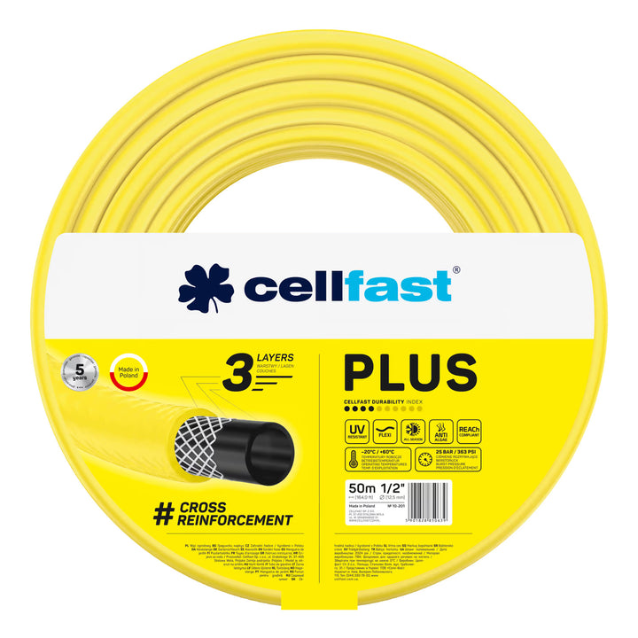 Slangwagen Cellfast Aluplus 1/2" 60 m + tuinslang Cellfast Plus 1/2" 50 m