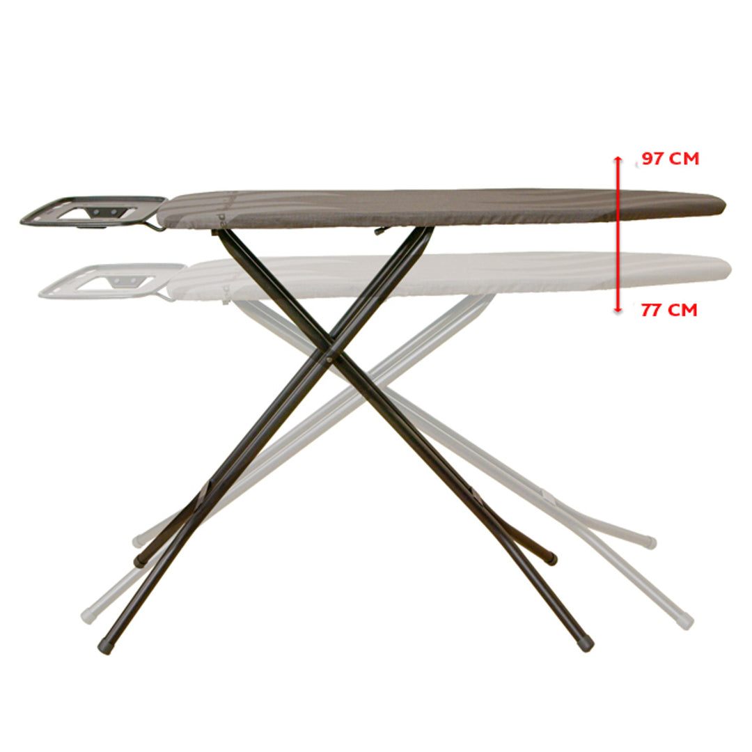 Vileda Total Reflect Ultimate strijkplank, hoes van 100% katoen, reflecteert warmte en stoom terug naar de stoffen, in hoogte verstelbaar, XXL-voet, 183416