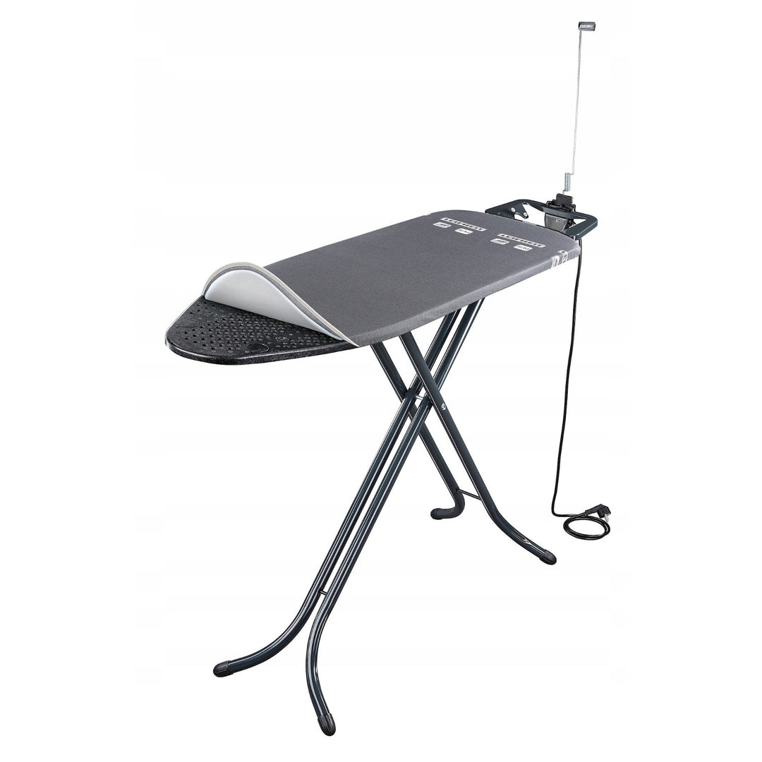 Leifheit Air Board M Black Plus strijkplank, reflecteert warmte en stoom, in hoogte verstelbaar, 72485