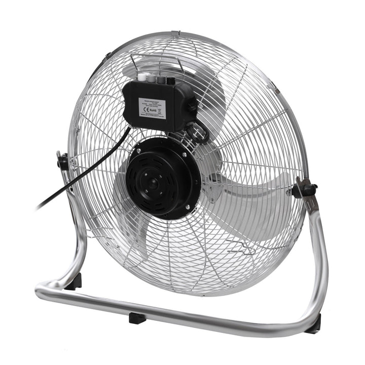 HanksAir-vloerventilator, vermogen 80 W, 3 standen, vervaardigd uit verchroomd staal, diameter 40 cm, snoerlengte 1,5 m, W021
