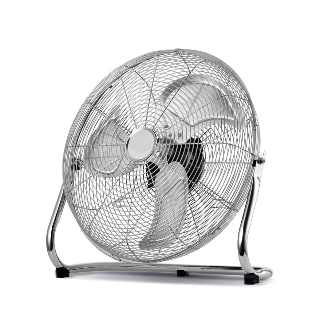 HanksAir-vloerventilator, vermogen 80 W, 3 standen, vervaardigd uit verchroomd staal, diameter 40 cm, snoerlengte 1,5 m, W021