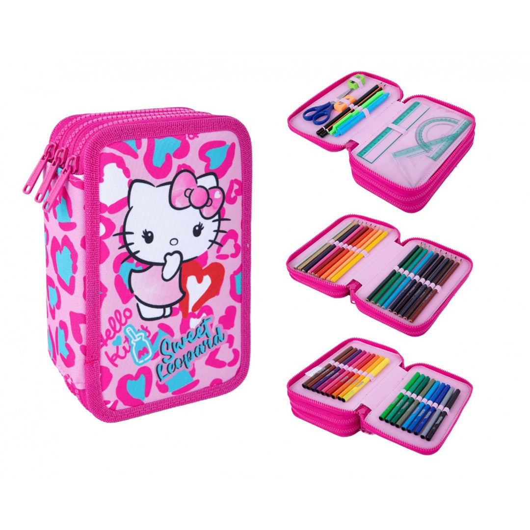 Hello Kitty Coolpack-schoolset, Jerry-rugzak met 3 vakken (15"), Jumper 3-etui met inhoud en sporttas voor schoenen