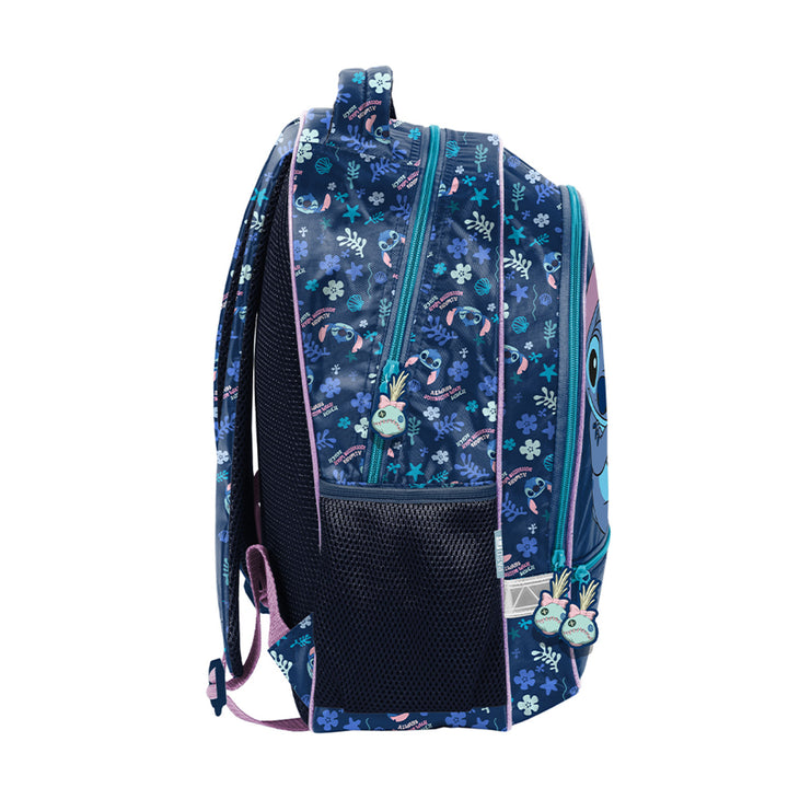 Stitch Paso-schoolset, rugzak met twee vakken, reflecterende elementen en verstevigde rug, etui zonder inhoud en met vakjes voor schrijfgerei, schoenenzak die op de rug kan worden gedragen, DS26XX