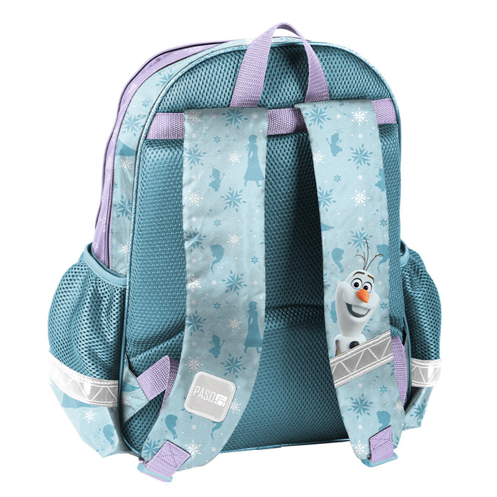 Frozen Paso-schoolset, rugzak met twee vakken, verstelbare schouderbanden en verstevigde rug, etui met benodigdheden en houders voor schrijfgerei, schoenenzak die op de rug kan worden gedragen, DF26AA