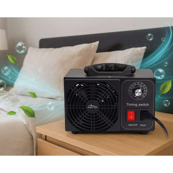 Professionele ozongenerator voor desinfectie en luchtzuivering, Mediatech, Ozonproductie: 60.000 mg/u, TIMER, Vermogen: 140 W, metalen behuizing