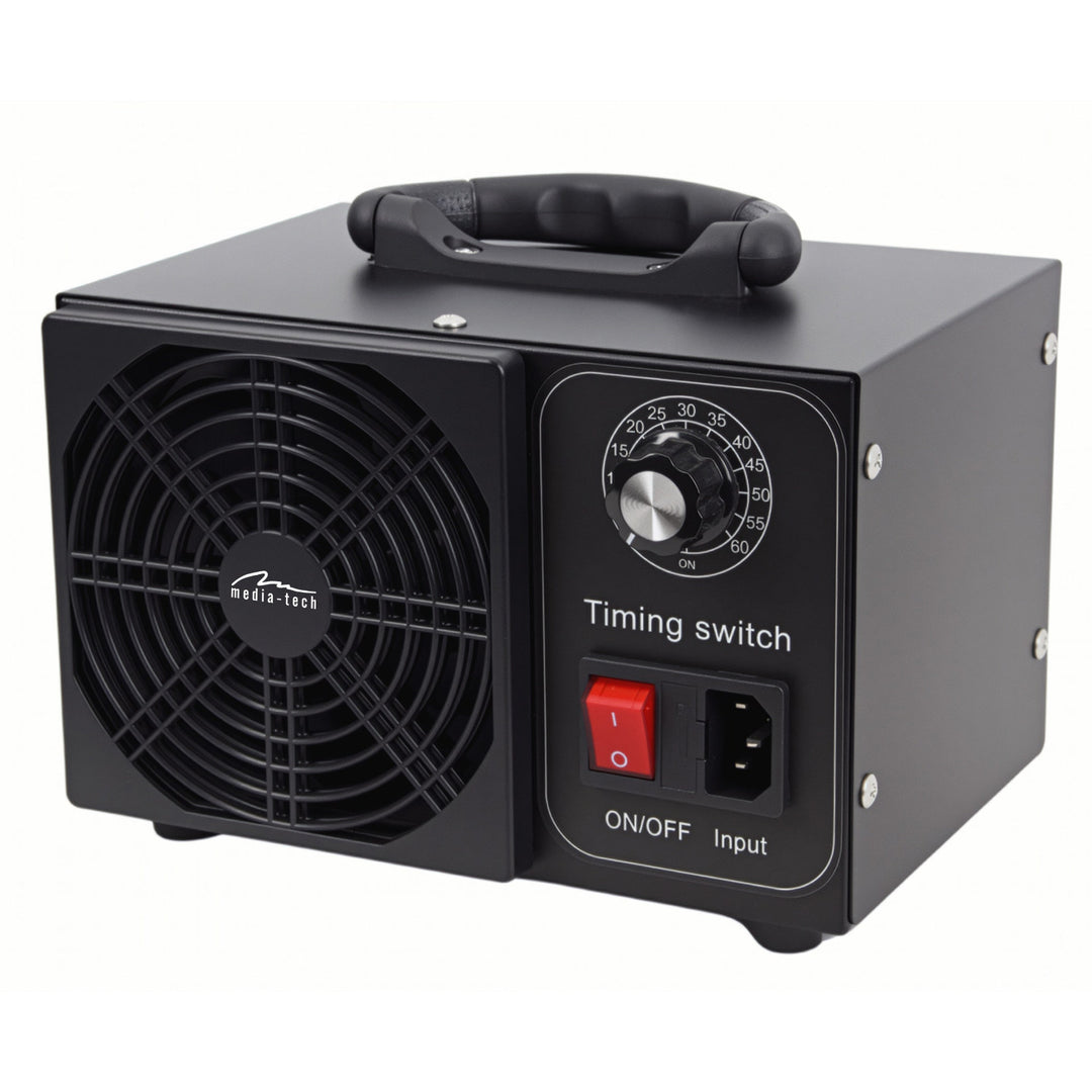 Professionele ozongenerator voor desinfectie en luchtzuivering, Mediatech, Ozonproductie: 60.000 mg/u, TIMER, Vermogen: 140 W, metalen behuizing