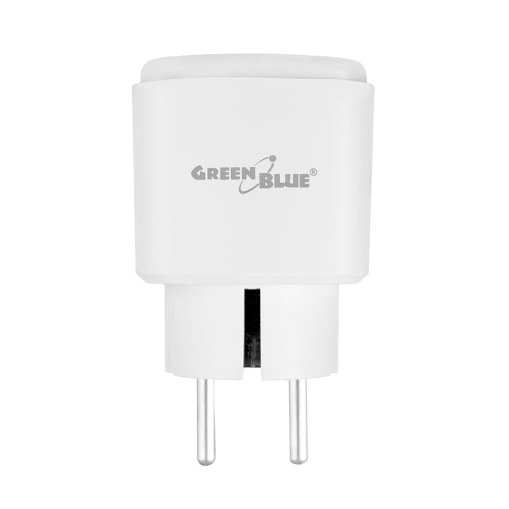 GreenBlue WiFi-stopcontact met afstandsbediening, Android/iOS/Alexa/Google Home, timer, wattmeter, max. 16 A/3840 W, GB735 W, 2 stuks