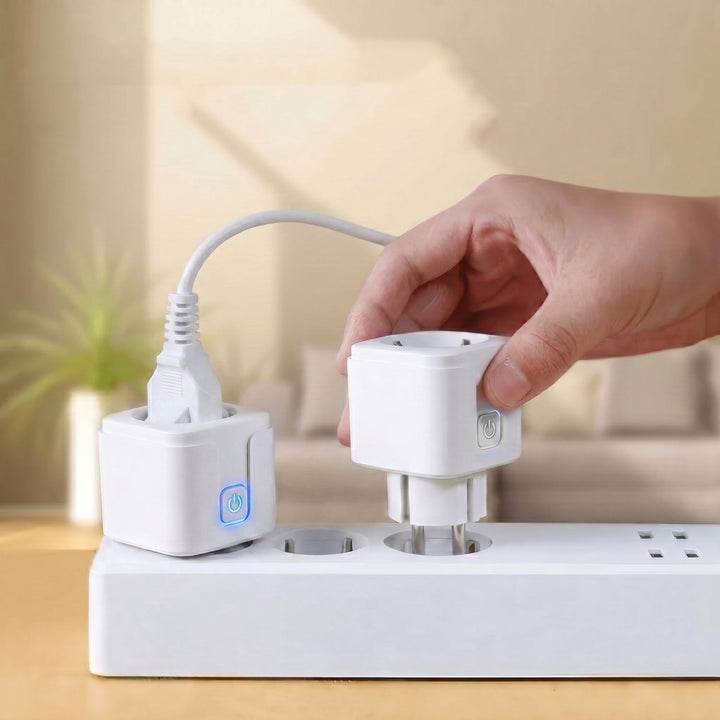 GreenBlue WiFi-stopcontact met afstandsbediening, Android/iOS/Alexa/Google Home, timer, wattmeter, max. 16 A/3840 W, GB735 W, 2 stuks