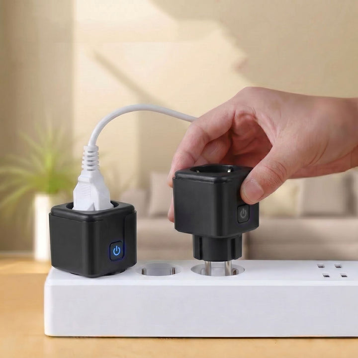 GreenBlue WiFi-stopcontact met afstandsbediening, Android/iOS/Alexa/Google Home, timer, wattmeter, max. 16 A/3840 W, GB735 B, 2 stuks
