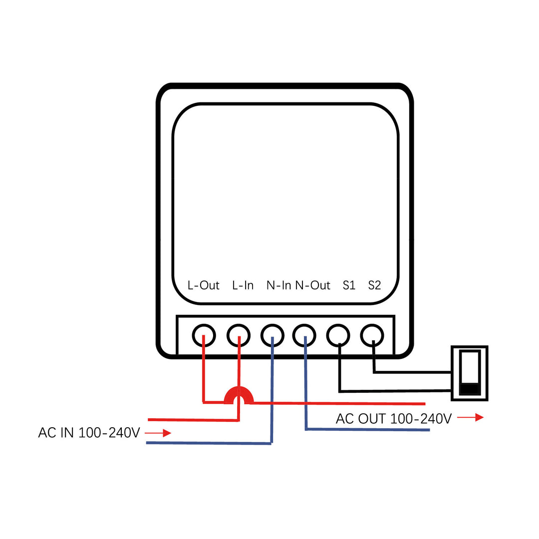 GreenBlue inbouw-wifi-relais, Android/iOS/Alexa/Google Home, 100-240 V AC, 50/60 Hz, max. 16 A, voor LED 150 W, GB739, 4 stuks