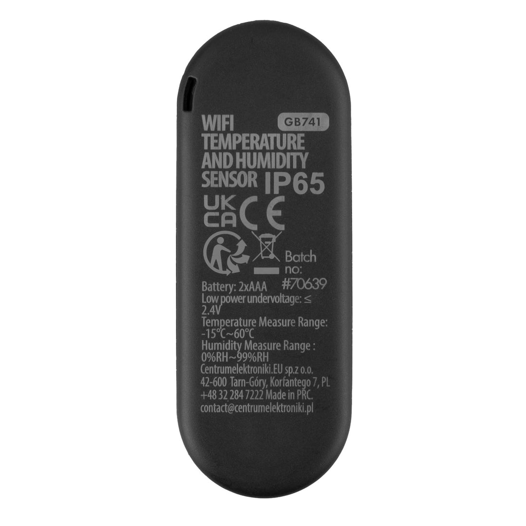 GreenBlue WiFi-temperatuur- en vochtigheidssensor voor buiten, Android/iOS, 3,0 V DC, LR03x2, IP65, GB741, 2 stuks